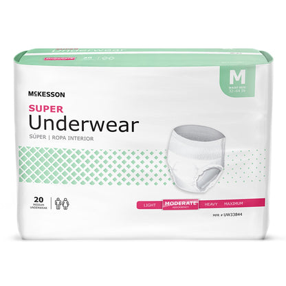 McKesson Super Moderate Absorbent Underwear, Medium, 80 ct