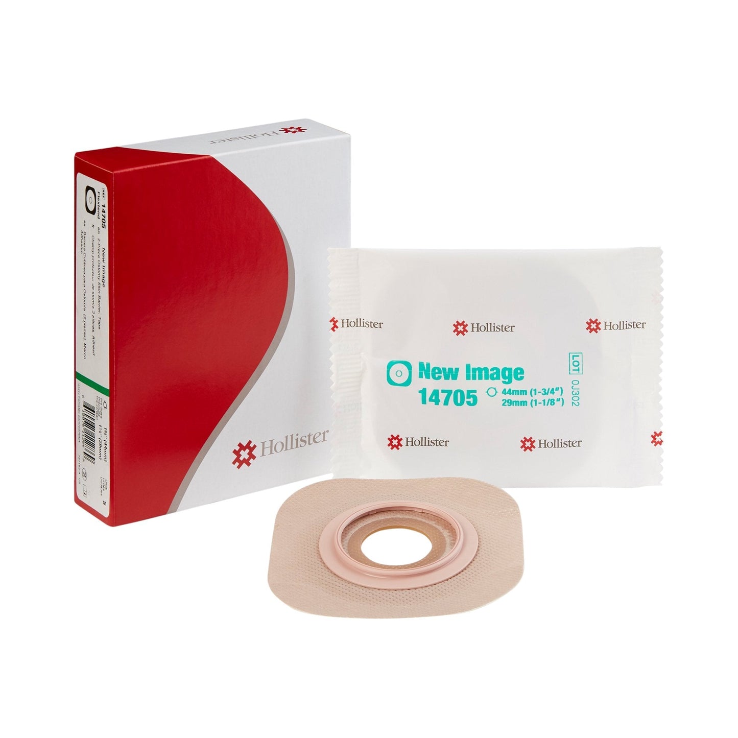 Ostomy Barrier New Image™ Flextend™ Precut, Extended Wear Adhesive Tape 44 mm Flange Green Code System Hydrocolloid 1-1/8 Inch Opening