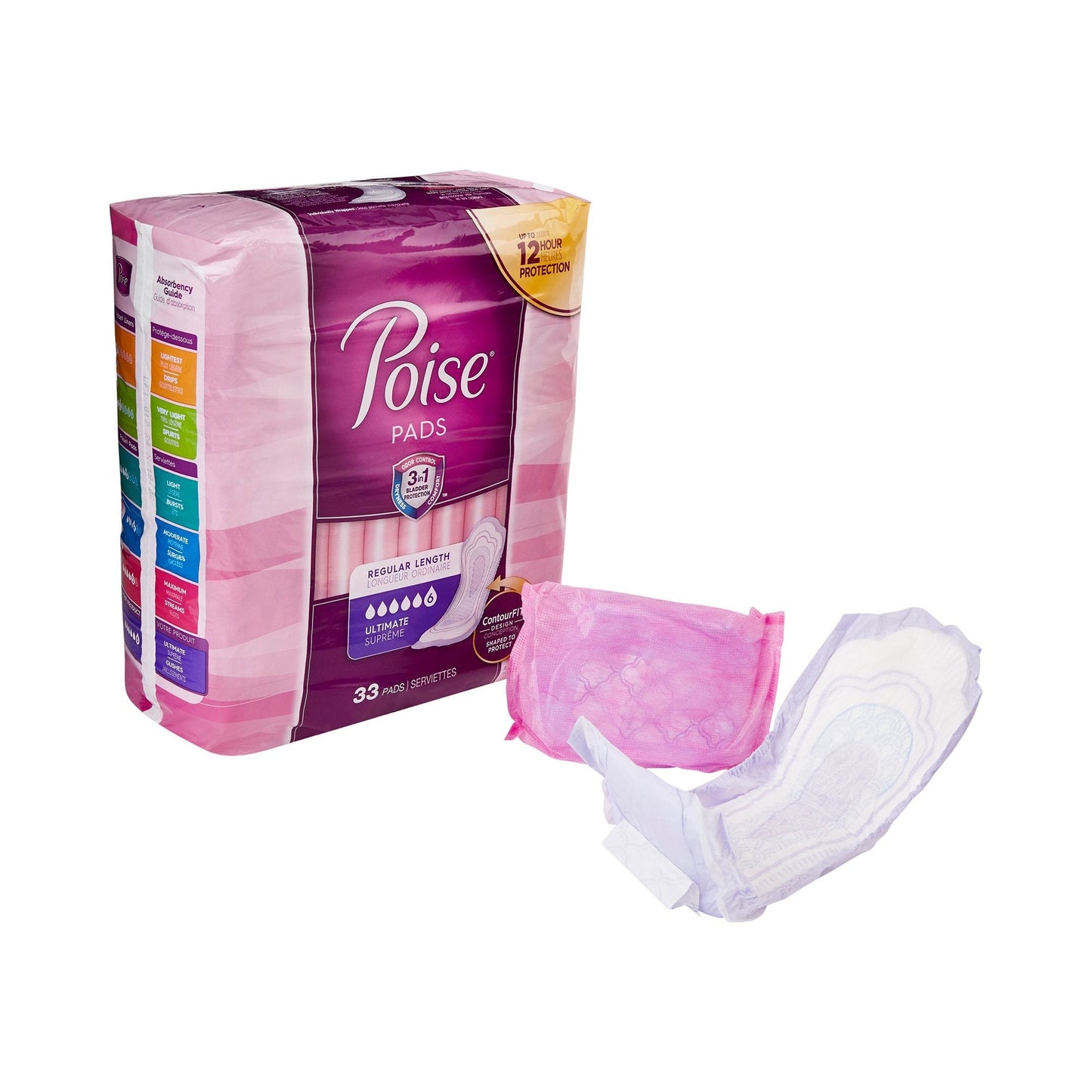 Poise Bladder Control Pads, Heavy Absorbency, 33 ct