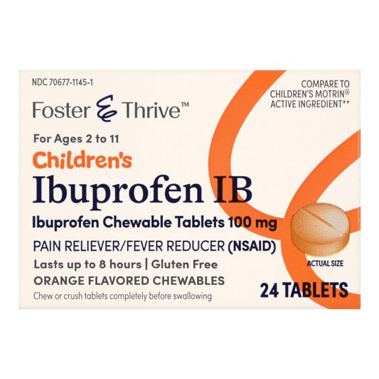 Foster & Thrive Children's Chewable Ibuprofen Tablets, Orange, 24 ct.