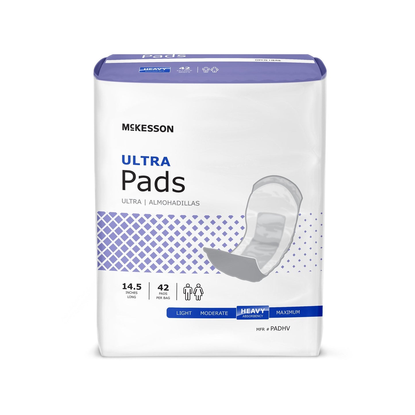 McKesson Ultra Heavy Absorbency Bladder Control Pad, 14.5-Inch Length, 42 ct