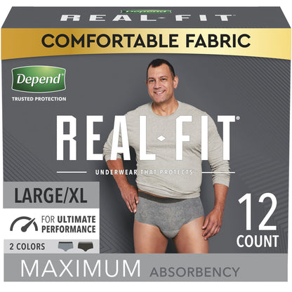 Depend® Real Fit® Maximum Absorbent Underwear, Large / XL, 12 ct