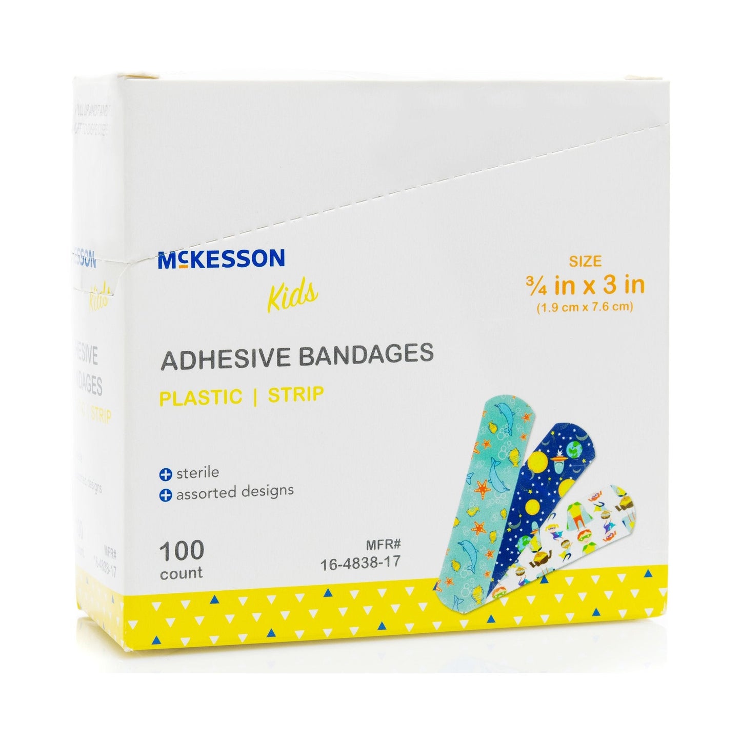 McKesson Kids™ Kid Design (Assorted Prints) Adhesive Strip, 3/4 x 3 Inch, 2400 ct