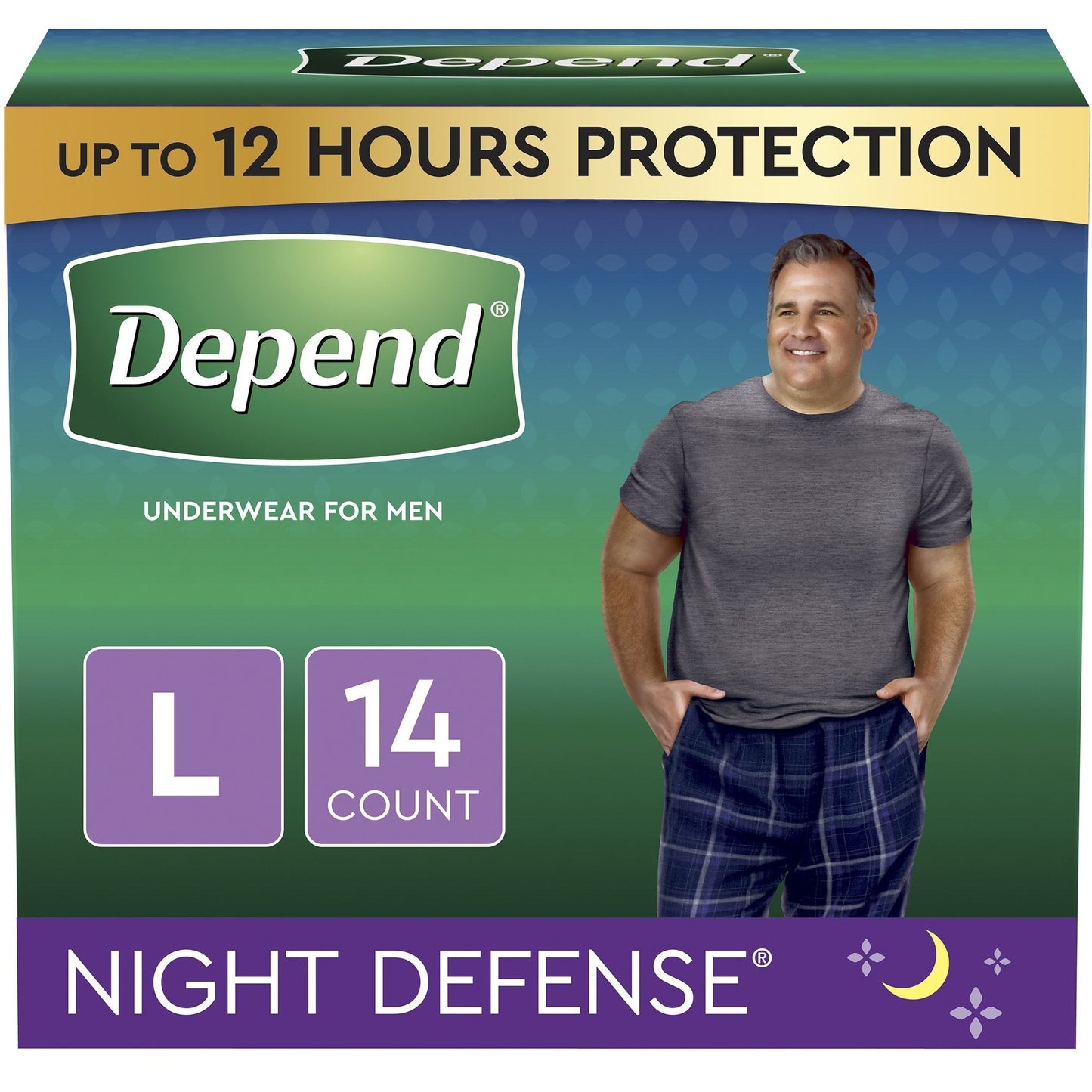 Underwear, Depend Overnight Men Lg (14/Pk 2Pk/Cs), 14 ct