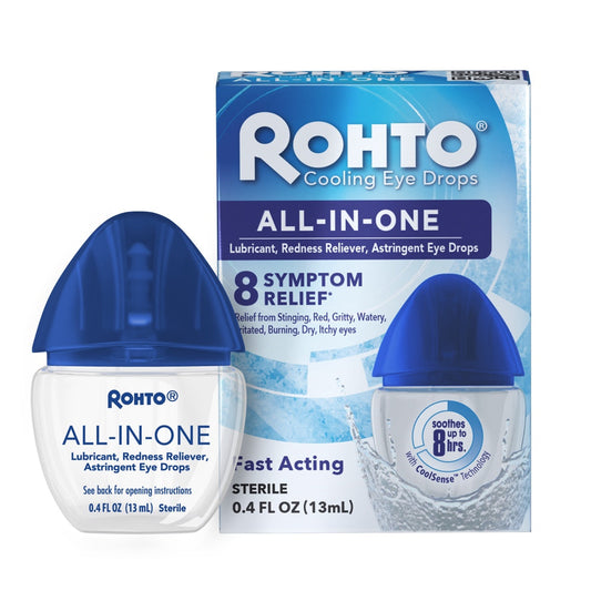 Rohto All-In-One Multi-Symptom Cooling Eye Relief Drops, 0.4 oz.