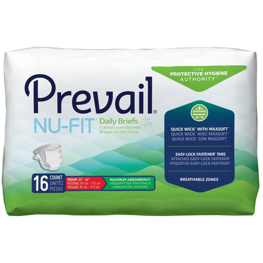 Prevail® Nu-Fit® Maximum Incontinence Brief, Medium, 16 ct