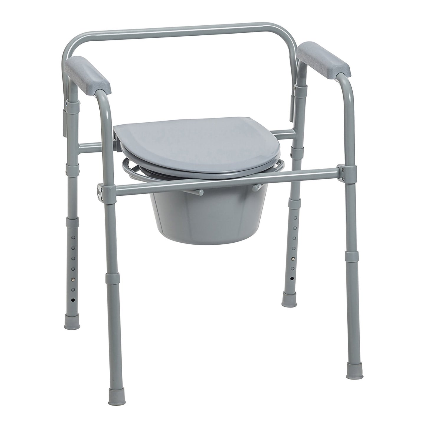 McKesson Folding Fixed Arm Steel Commode Chair