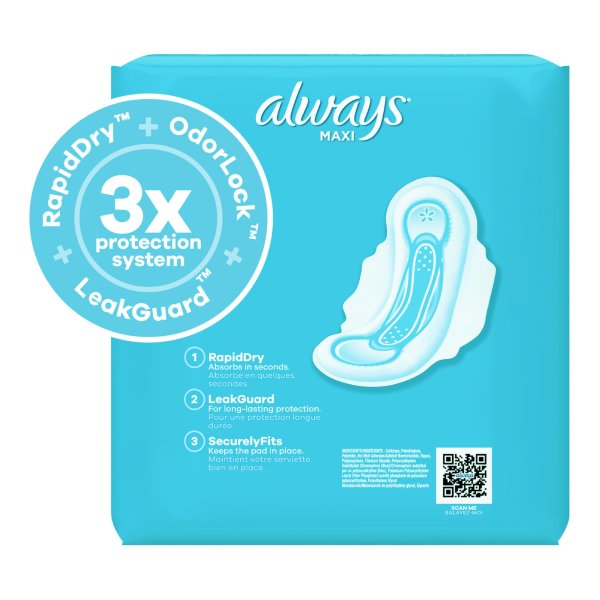 Always Maxi Pad Flexi-Wings, Long Super Absorbency, Size 2, 18 ct.