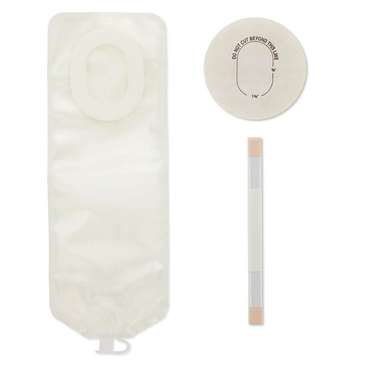 Pouchkins™ One-Piece Drainable Transparent Colostomy Pouch, 6 Inch Length, 7/8 to 1-3/8 Inch Stoma, 15 ct