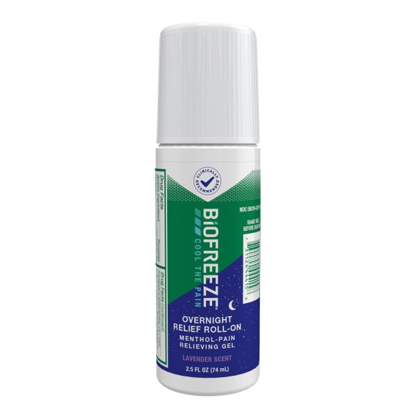 Biofreeze Overnight Pain Relief Menthol Roll-On Gel, Lavender