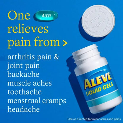 Aleve Liquid Gel Capsules for Pain Relief and Fever Reducer