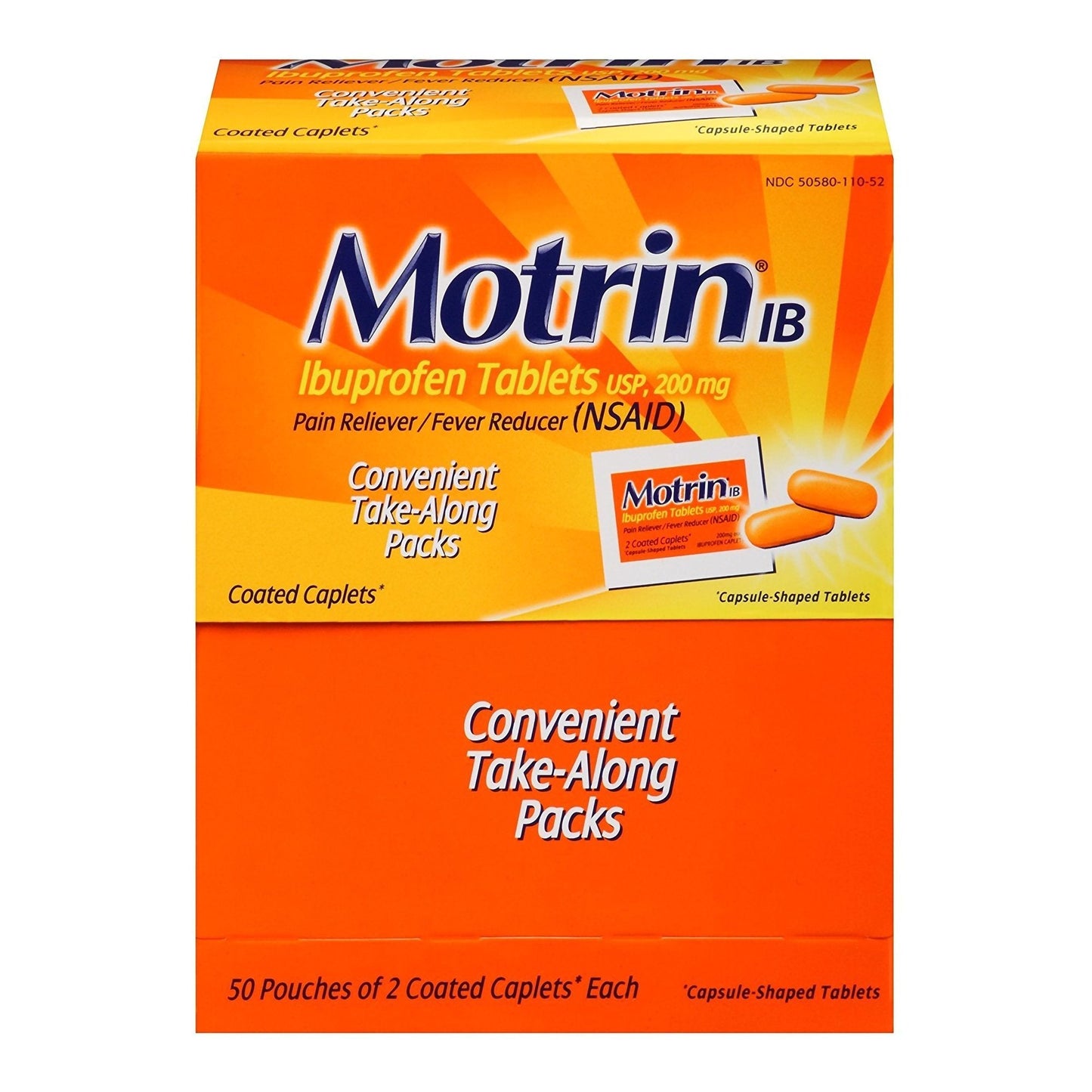 Motrin® IB Ibuprofen Pain Relief, 50 2-packs