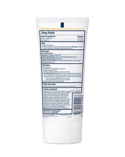 CeraVe Hydrating Mineral Sunscreen SPF 30 Body Lotion, 5 oz.