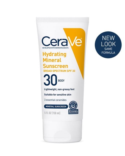 CeraVe Hydrating Mineral Sunscreen SPF 30 Body Lotion, 5 oz.