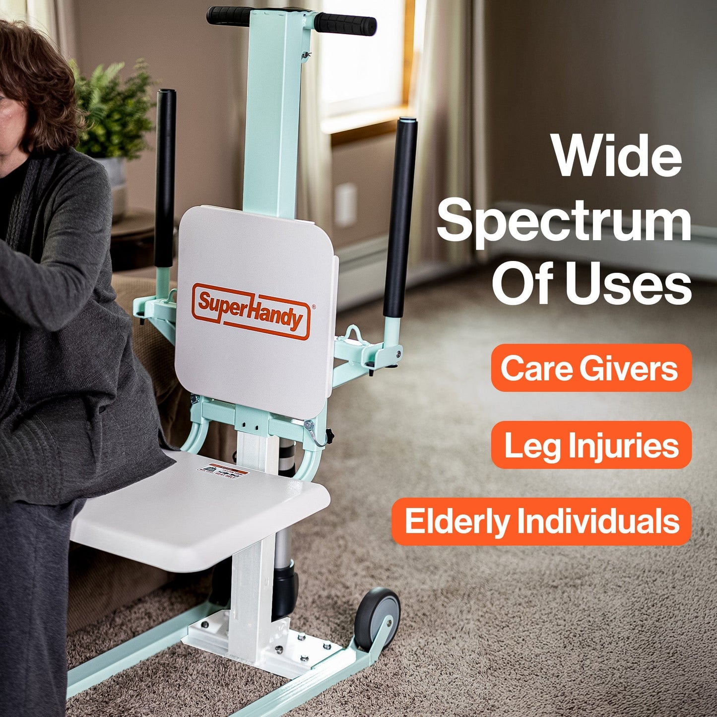 SuperHandy GoRise FC - Electric Floor to Chair Lift Assistance -  Seat Transfer, 400Lbs Weight Limit