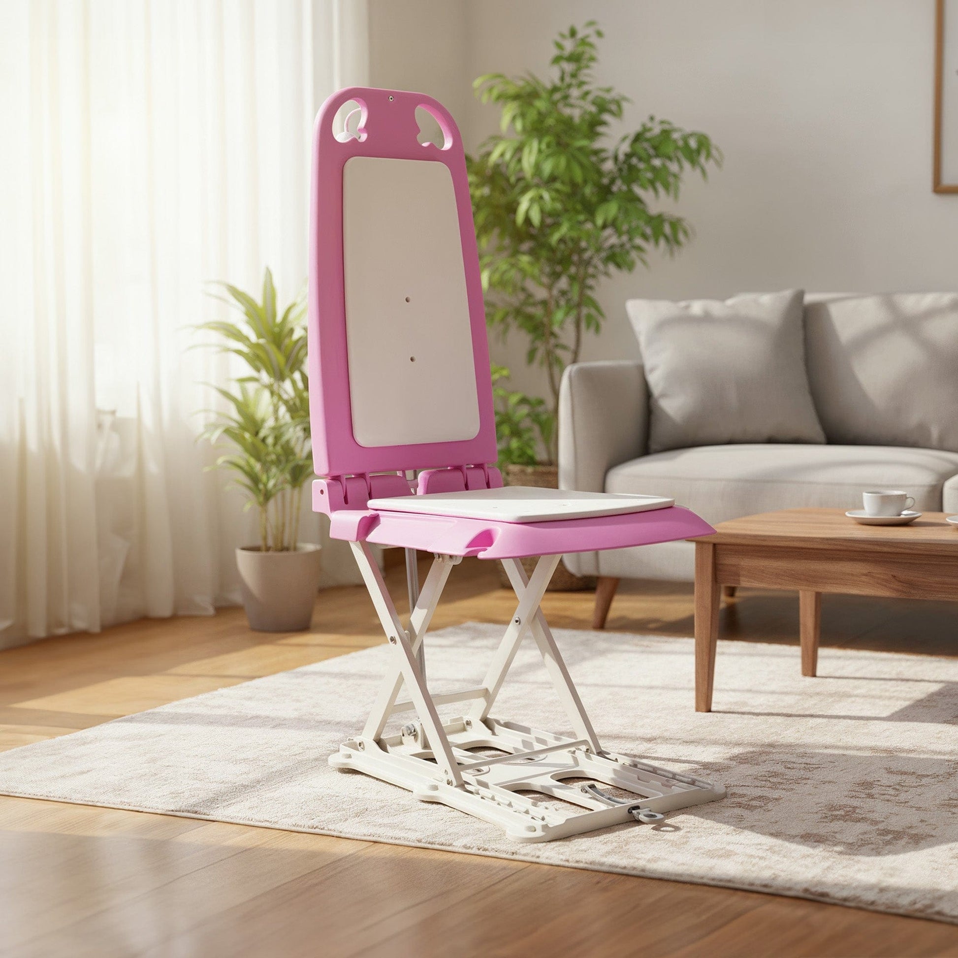 SuperHandy - Outdoor Tools & Mobility GoRise LT Portable Floor & Bath Lift – Pink Susan G. Komen® Edition – Lightweight (19 lbs), 330 lb Capacity, IP68 Waterproof