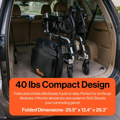 SuperHandy - Outdoor Tools & Mobility SuperHandy GoRide Series Electric Wheelchairs – Lightweight, Foldable Power Chairs with Dual Brushless Motors, Zero-Turn Maneuverability & Electromagnetic Brake (GoRide 2 Plus - 300 Lb Max)