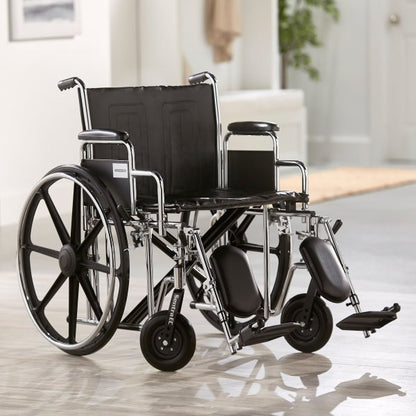 McKesson Bariatric Wheelchair, 24-Inch Seat Width, Elevating Legrest