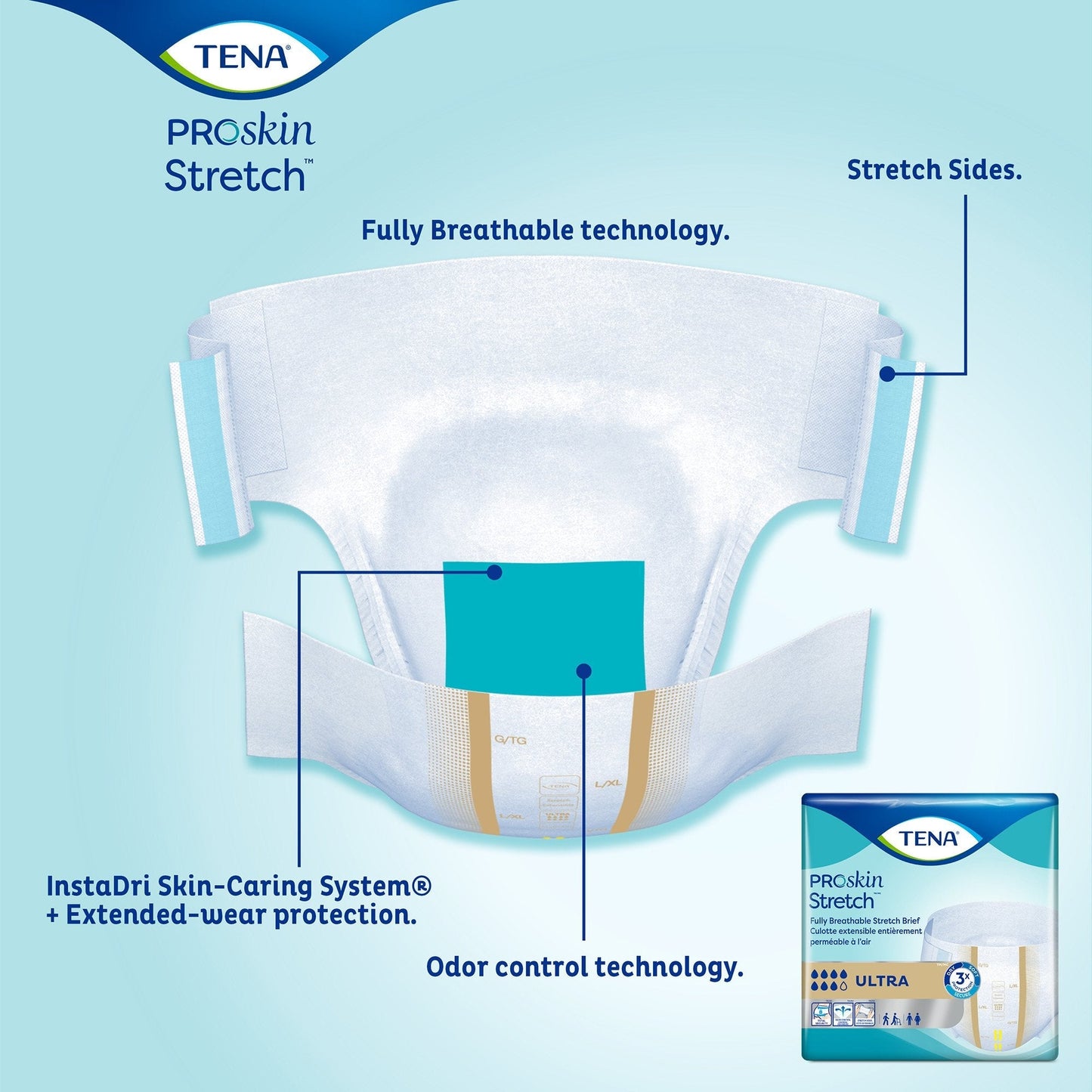 Tena® Stretch™ Ultra Incontinence Brief, Large / Extra Large, 36 ct