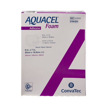 Aquacel® Silicone Adhesive with Border Silicone Foam Dressing, 7 x 8 "