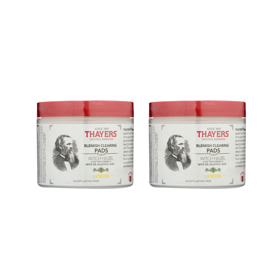 Thayers Facial Clearing Pads, Lemon, 2% Salicylic Acid, 60 ct., 2 Pack