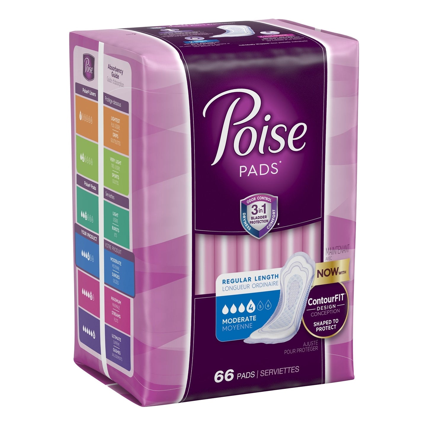 Poise® Moderate Bladder Control Pad, Regular Length, 132 ct