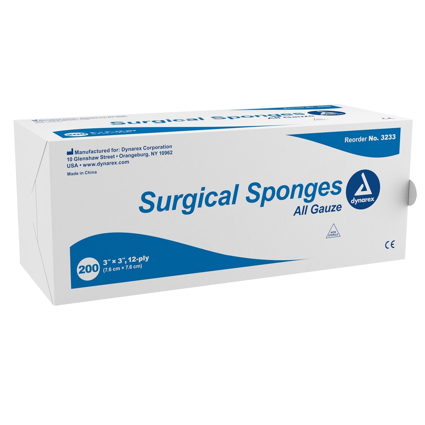 Dynarex® NonSterile Gauze Sponge, 3 x 3 Inch, 4000 ct