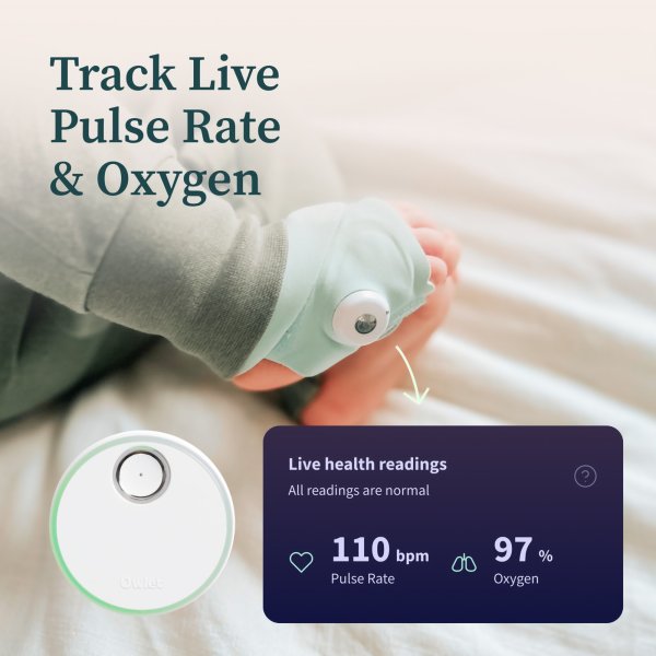 Owlet Dream Sock Duo 2 FDA-Cleared Smart Baby Monitor, FDA-Cleared, Dusty Rose