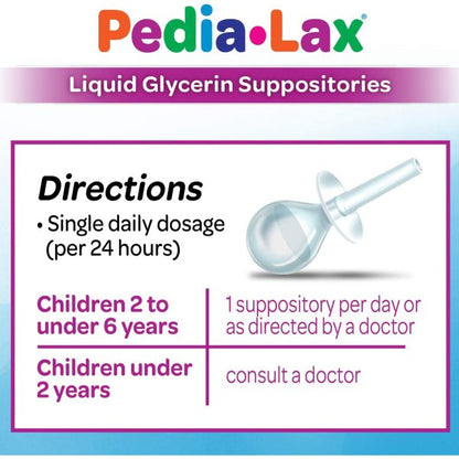 Pedia-Lax® Glycerin Laxative Suppositories, 6 ct.