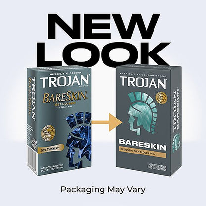 Trojan® BareSkin Lubricated Latex Condom, 10 ct.
