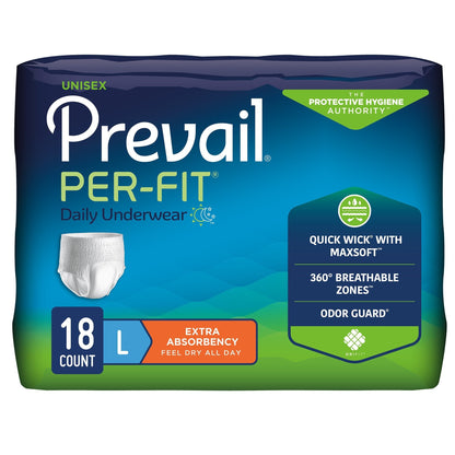 Prevail® Per-Fit® Extra Absorbent Underwear, Large, 18 ct