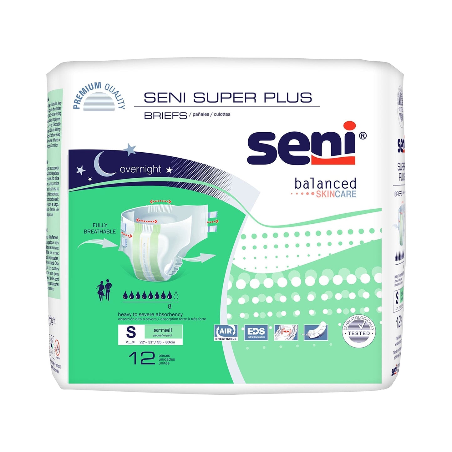 Seni® Super Plus Heavy to Severe Absorbency Incontinence Brief, Small, 12 ct