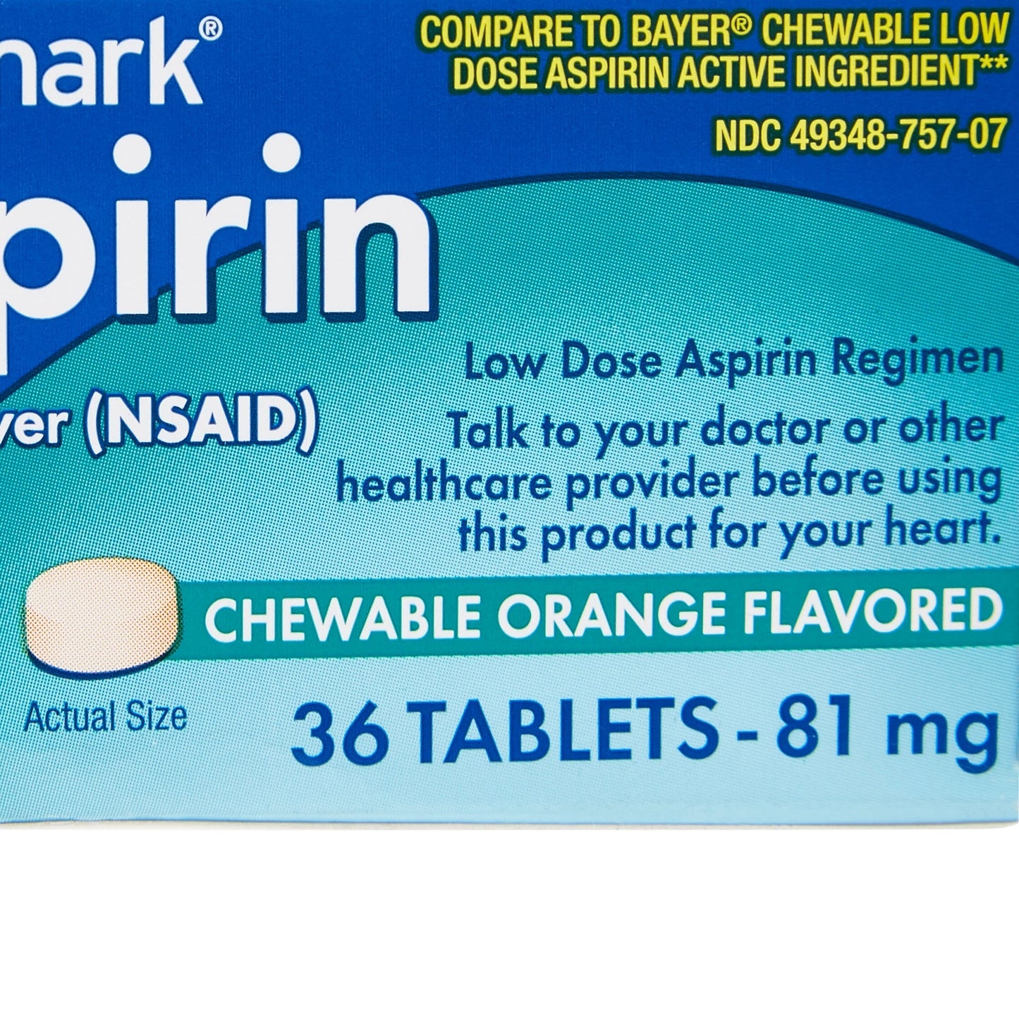 Sunmark® Low Dose Aspirin Pain Relief, 36 ct