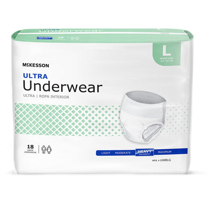 McKesson Ultra Heavy Absorbent Underwear, Large, 18 ct