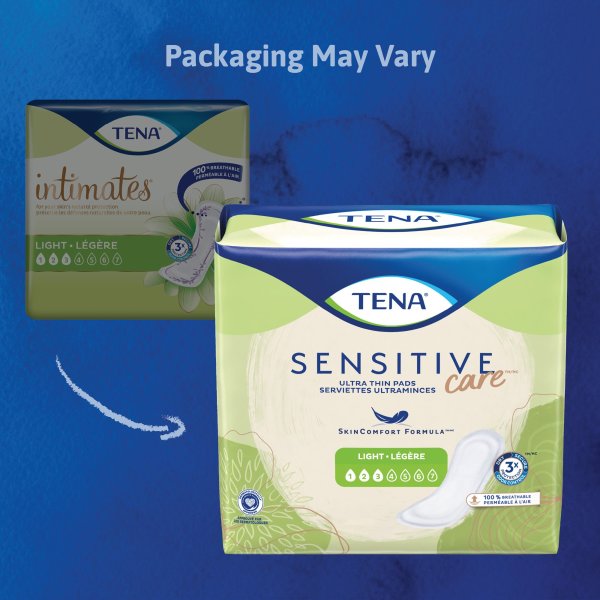 TENA Sensitive Care™ Ultra Thin Light Long Bladder Control Pad, 10" Length, 144 ct