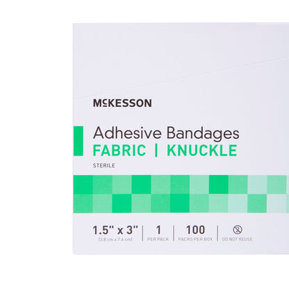 McKesson Knuckle Tan Adhesive Strip, 1-1/2 x 3 Inch, 2400 ct