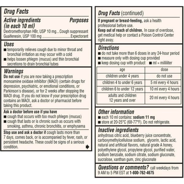 Robitussin Children's Honey Cough & Chest Congestion DM Liquid, 4 oz.