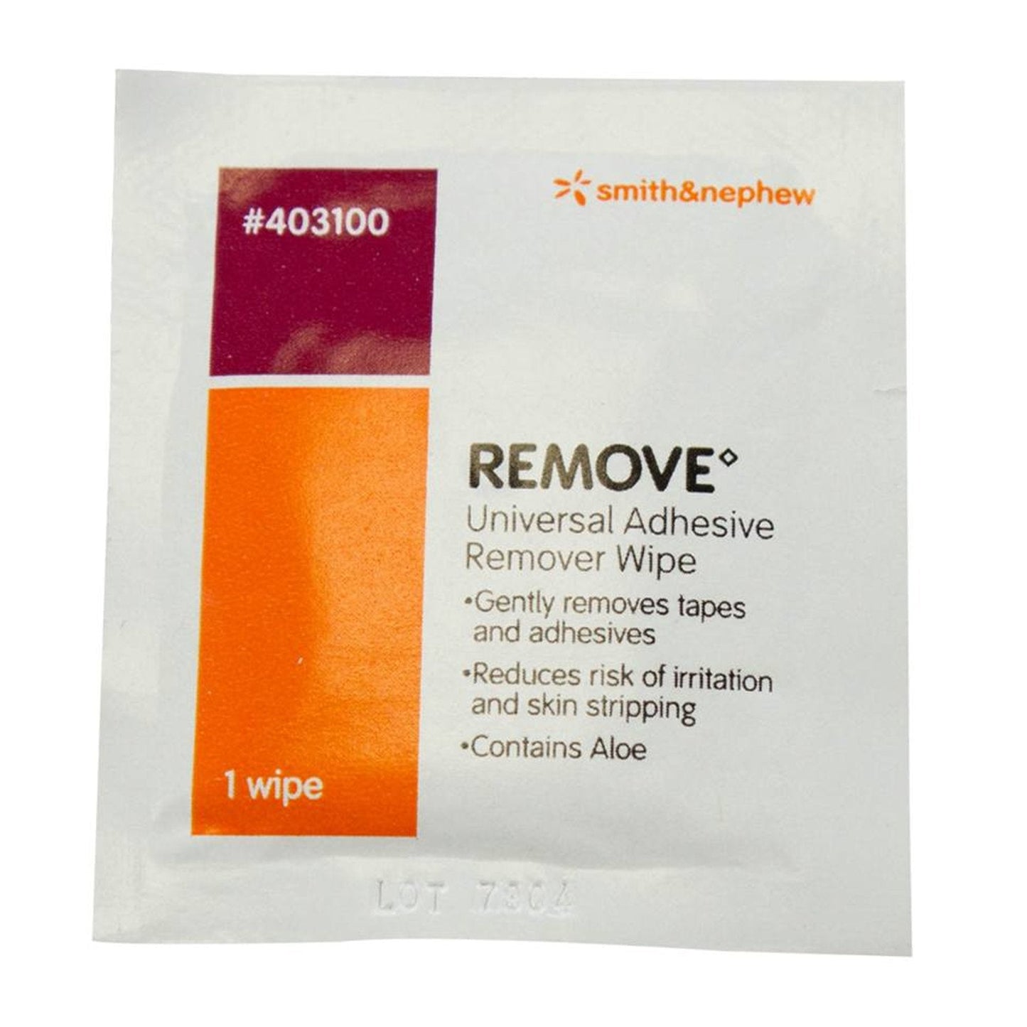 Remove™ Adhesive Remover, 2.5 x 2.5 Inch Wipe, 50 ct