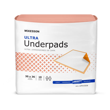 McKesson Ultra Heavy Absorbency Underpad, 30 x 36 Inch, 100 ct