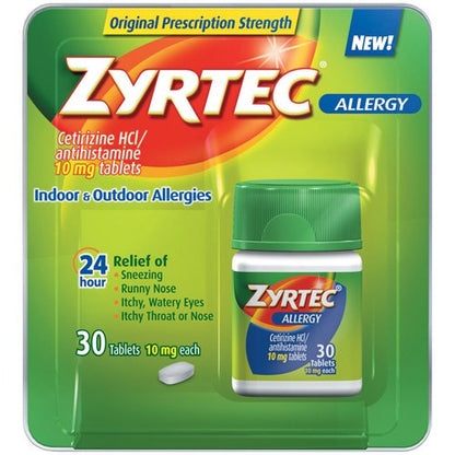 Zyrtec 24 HR Allergy Relief Tablets, Cetirizine Antihistamine, 10 mg