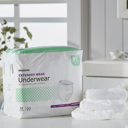 McKesson Extended Wear Maximum Absorbent Underwear, XL, 12 ct