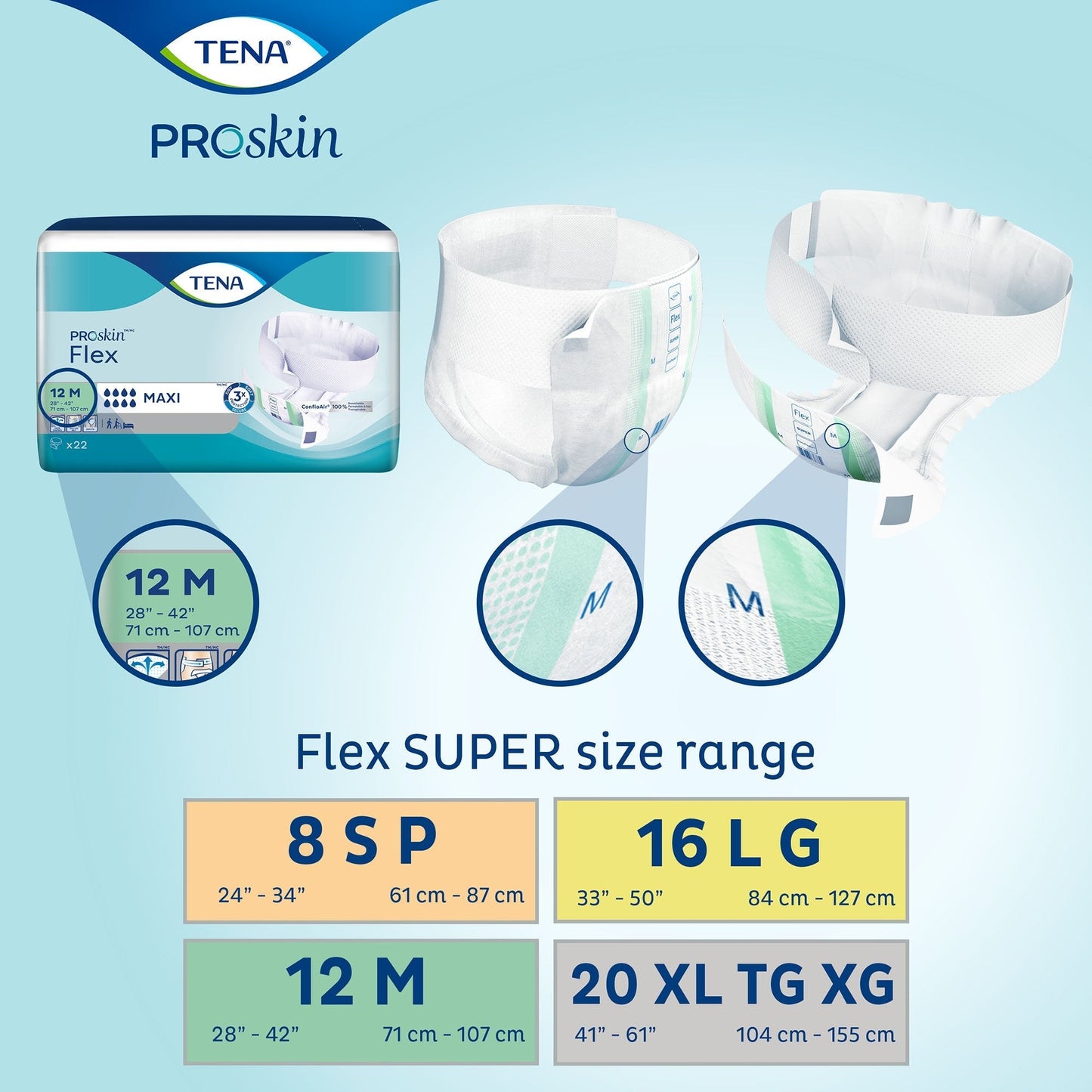 Tena® Flex™ Super Incontinence Belted Undergarment, Size 12, 90 ct