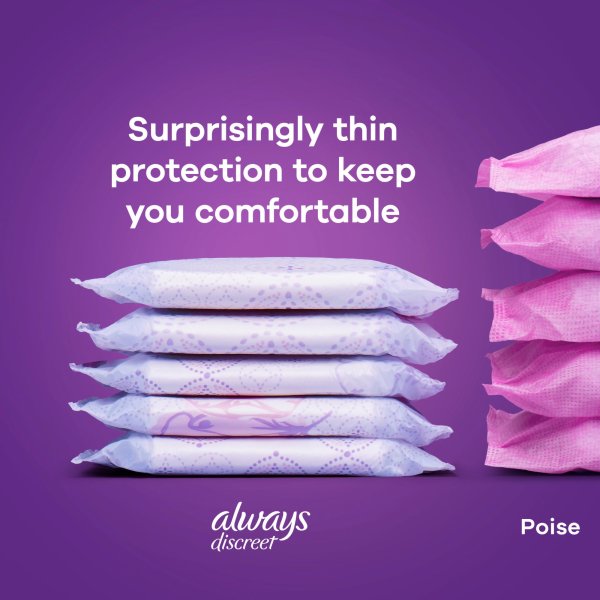 Always Discreet Light Absorbency Incontinence Pads, Size 3, 90 ct