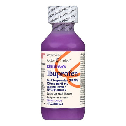 Foster & Thrive Ibuprofen Children's Pain Relief, Grape Flavor, 4 oz.