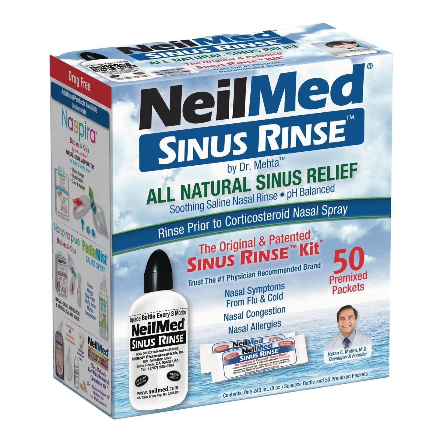 Neilmed® Sinus Rinse™ Saline Nasal Rinse Kit, 50 packets