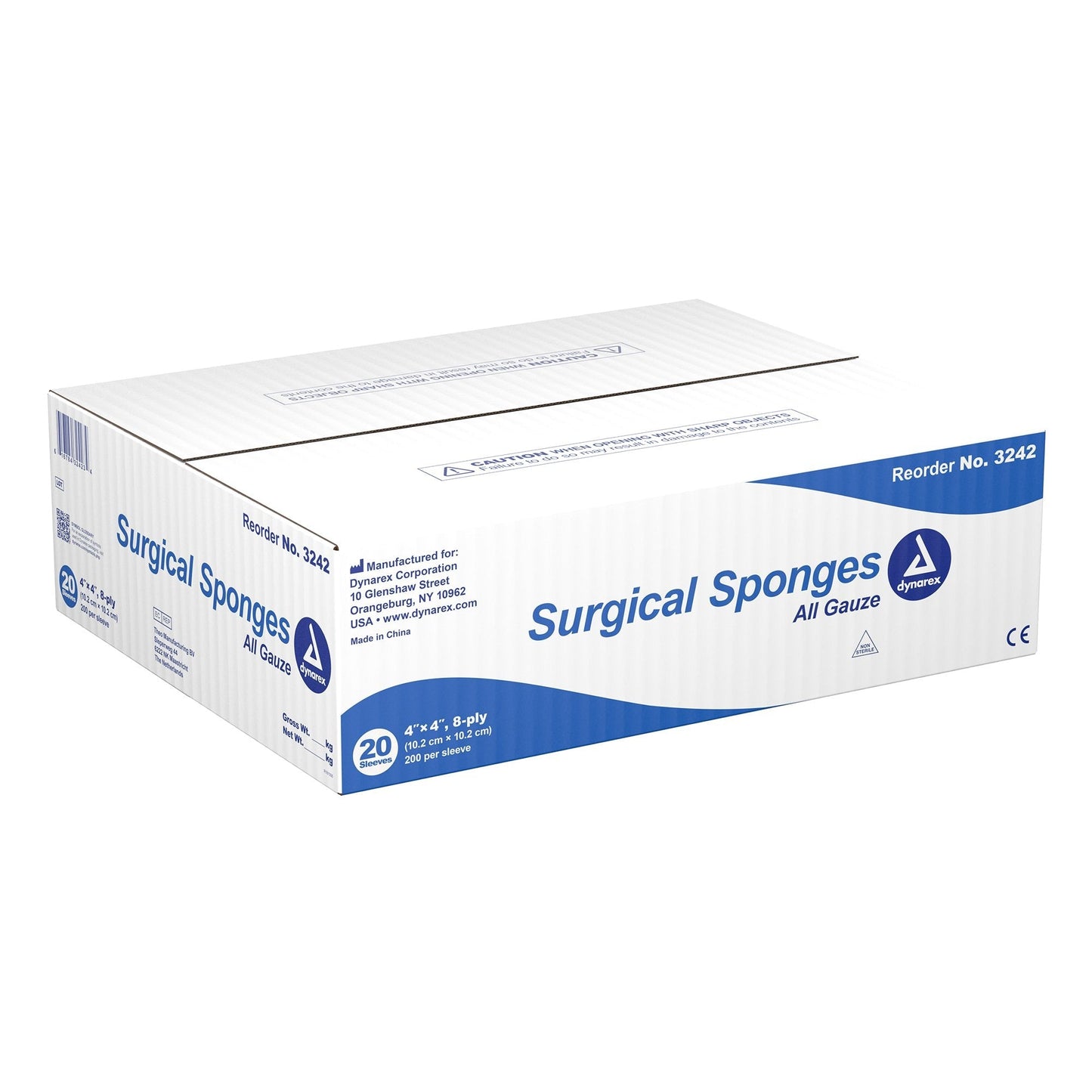 Dynarex® NonSterile Gauze Sponge, 4 x 4 Inch, 4000 ct