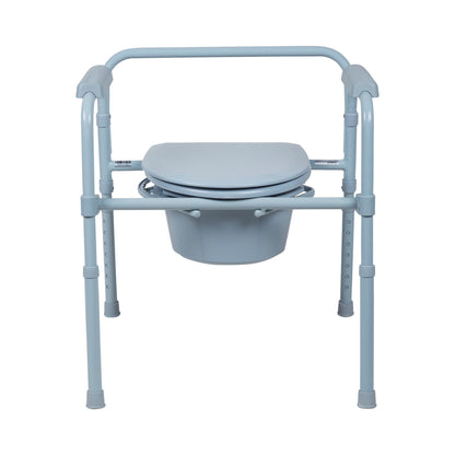 McKesson Folding Fixed Arm Steel Commode Chair