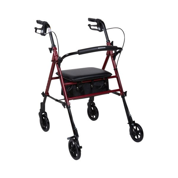 McKesson Four-Wheel Adjustable Height Foldable Rollator