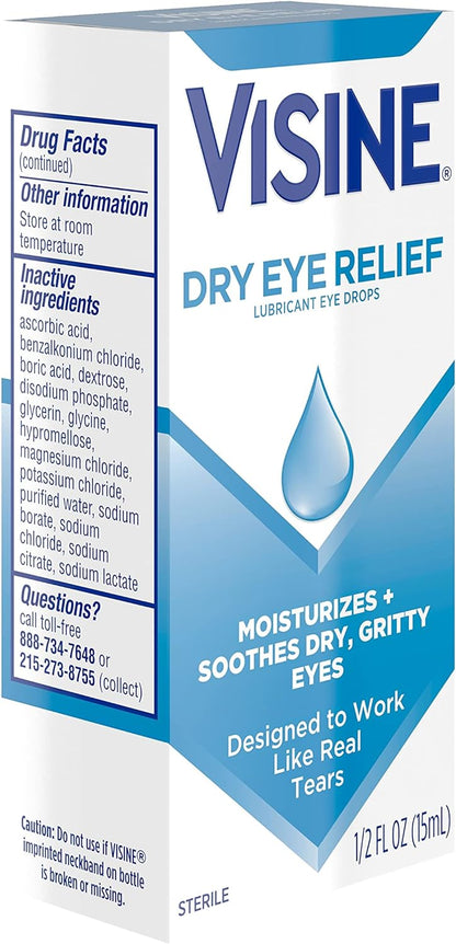 Visine Tears for Dry Eye Drops, 0.5 fl. oz.