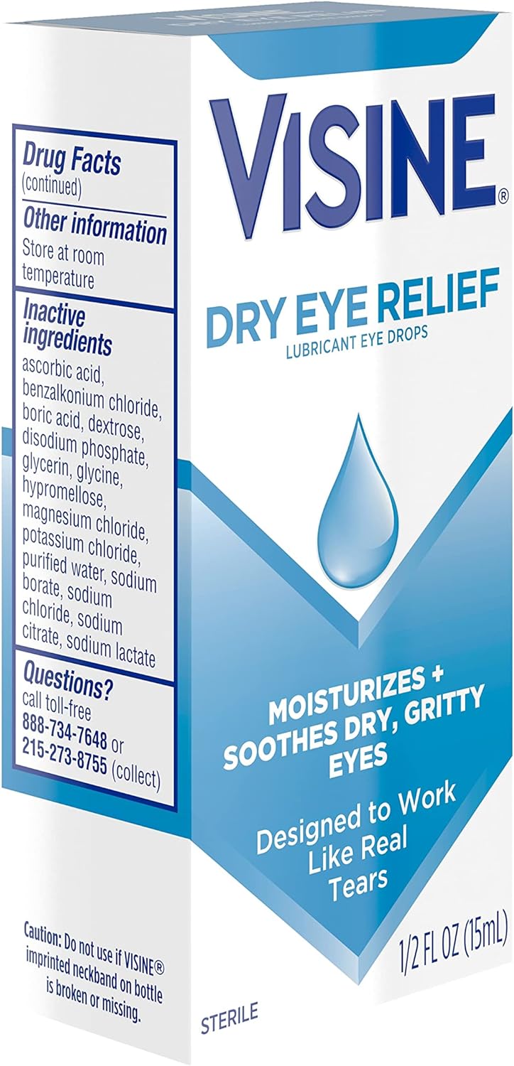 Visine Tears for Dry Eye Drops, 0.5 fl. oz.